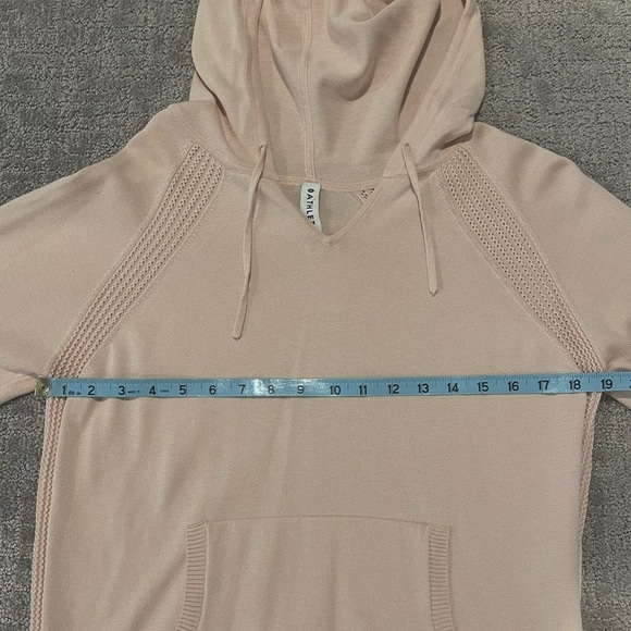 Athleta Evergreen Pink Hoodie Sweater, Long Sleeve, Relaxed, Coolmax Fibers, M - Picture 7 of 13